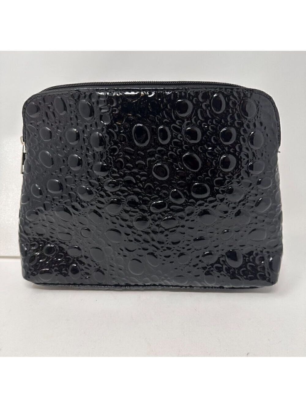 Black Vegan Bubble Textured Cosmetic Bag
